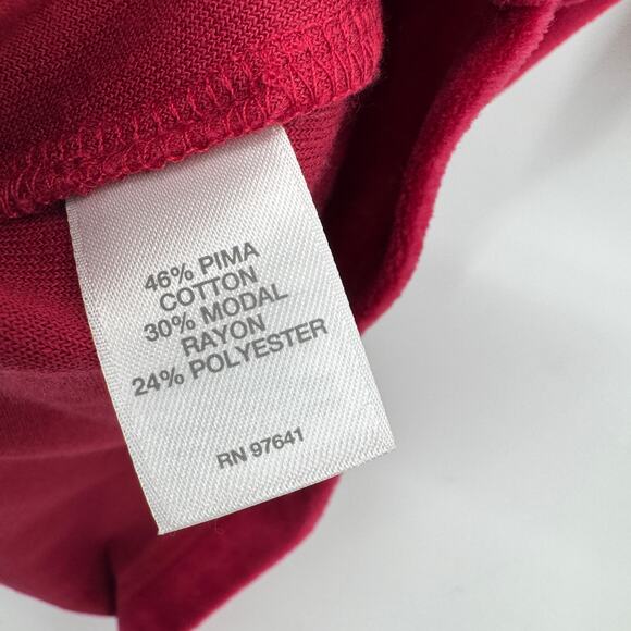 J Jill Velvet Dress Womens Large Red Pure Jill Pullover Tunic + Pockets Comfy - Picture 7 of 9